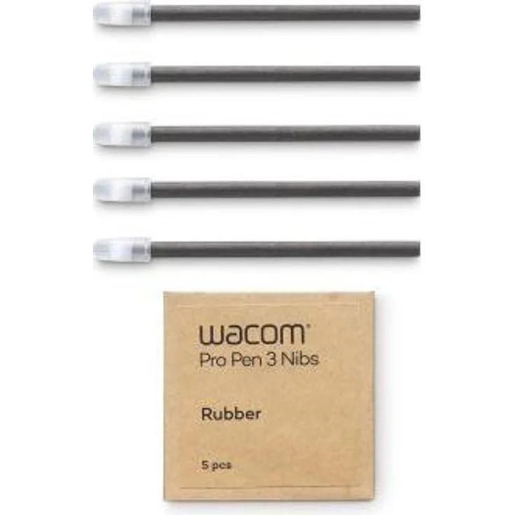 Wacom ACK253010Z Schreibfeder für Grafiktabletts, Ersatz-Gummifedern für Wacom Pro Pen 3, schwarz, 5 Stück