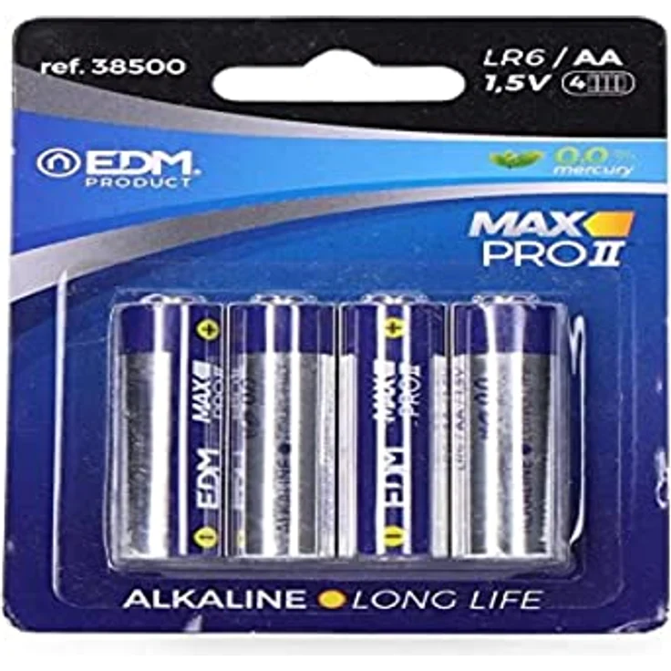 EDM Elek38500, Alkalina LR-06 AA Batterie, 12er Pack