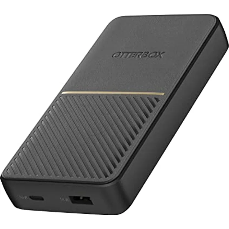 OtterBox Power Bank, schnelles Laden, 15,000 mAh externer Akku mit USB-A 18W und USB-C 18W Ausgangsleistung, Status LED, schlankes, sturzgeschütztes robustes Design, Schwarz