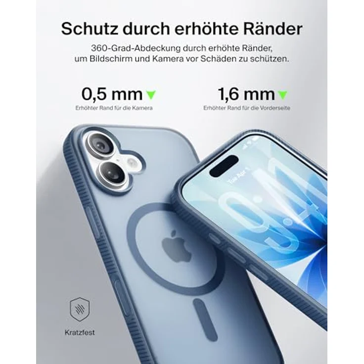 Belkin Grip Magn. Schutzhülle für iPhone 17, dunkelblau, Stossschutz bis 2m, strukturierte Oberfläche, integrierte Kamerasteuerung – Bild 6