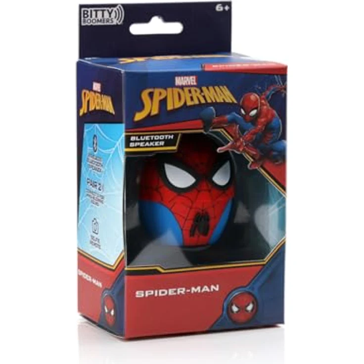 Bitty Boomers Marvel Bluetooth-Lautsprecher, Spiderman 2-Zoll-Hochlautsprecher, Bluetooth 5, kabelloses Stereoerlebnis, rot – Bild 5