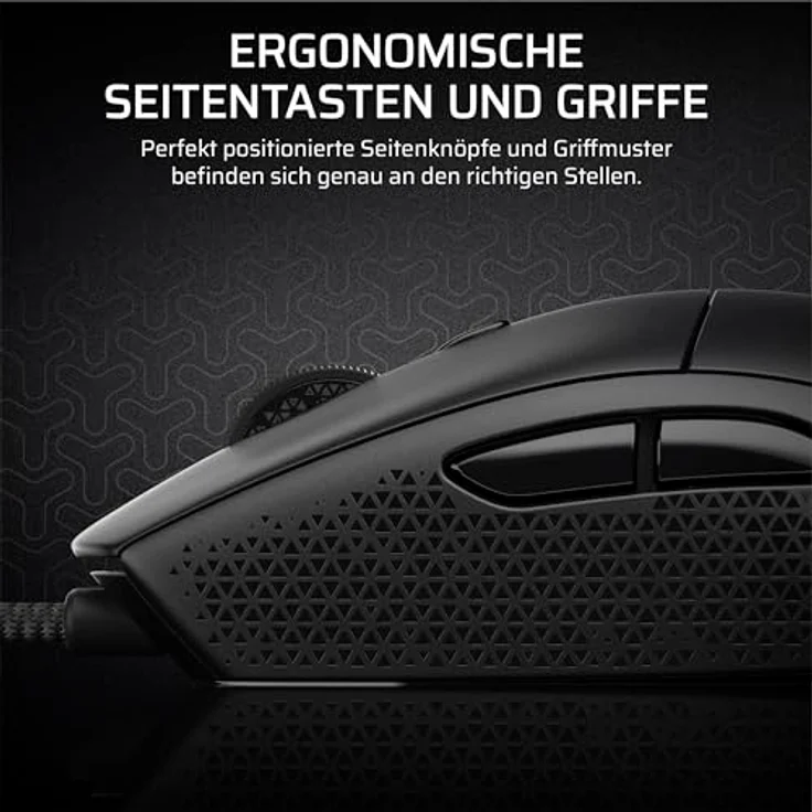 Corsair M55 Leichte FPS-Gaming-Maus mit Kabel – 16.000 DPI – Sechs Programmierbare Schaltflächen – Texturierte Seitengriffe – Schwarz – Bild 5