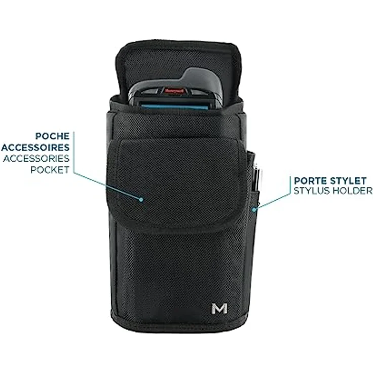Mobilis Holster, Mobile Computer/Scannertasche Größe L mit Gürtel, Beinschlaufen und Tasche, Schwarz (max. Gerätegröße 8,5 x 14,5 x 2 cm) – Bild 2