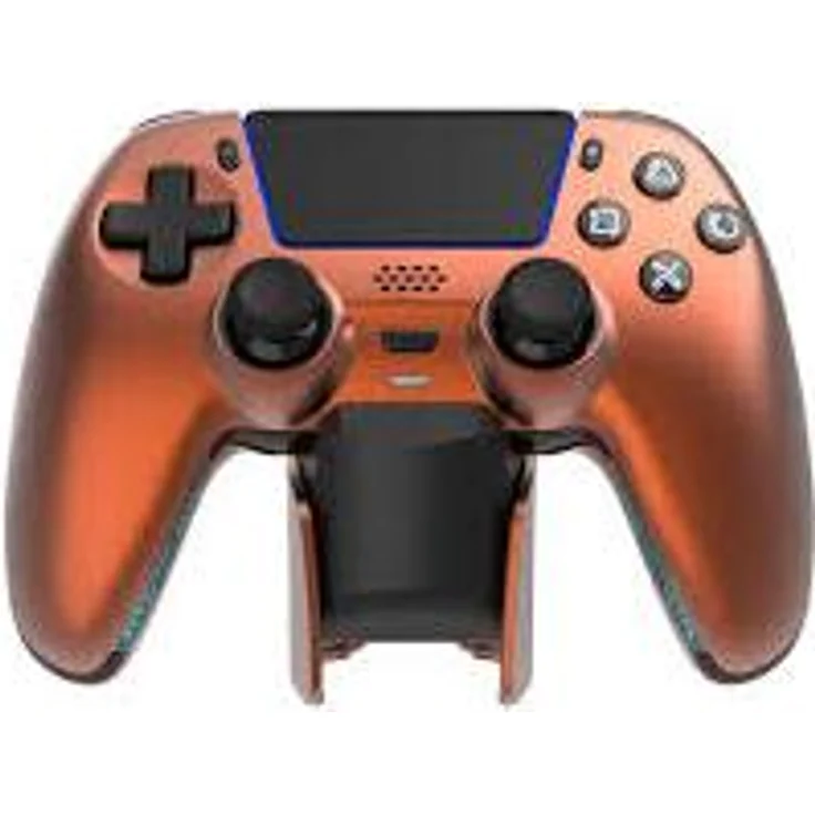 Deltaco Wireless Controller für PS5, inkl. Ladestation, in Orange, mit Hall-Effekt-Sensoren und programmierbaren Makro-Tasten – Bild 1