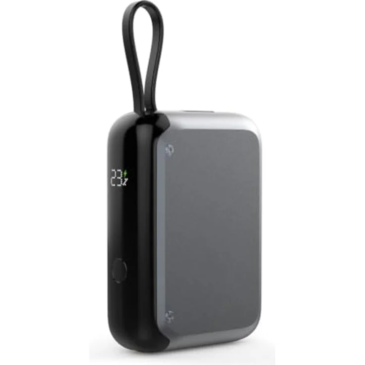 Nevox POWERBANK 10000mah mit integriertem USB-C Kabel 10000mAh PD-30W spacegrau – Bild 6