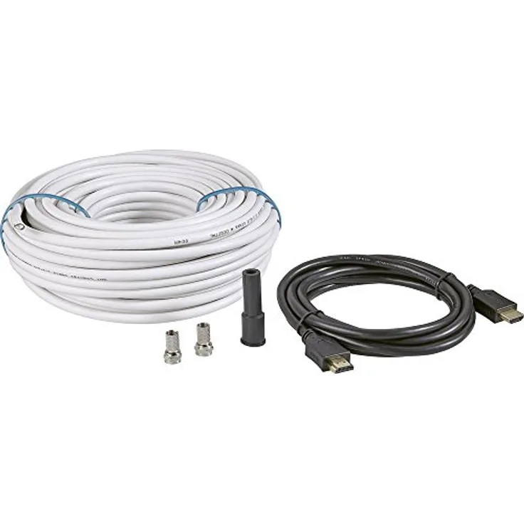 BKL Electronic SAT Anschlusskabel [1x F-Stecker, HDMI-Stecker - 1x F-Stecker, HDMI-Stecker] 25.00m 9