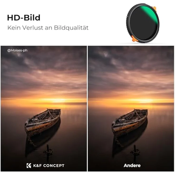 K&F CONCEPT Nano-X Polfilter ND Filter 58mm, 2-in-1 CPL & ND4-ND64, ultradünner, nanobeschichteter Graufilter mit stufenloser Lichtkontrolle – Bild 5