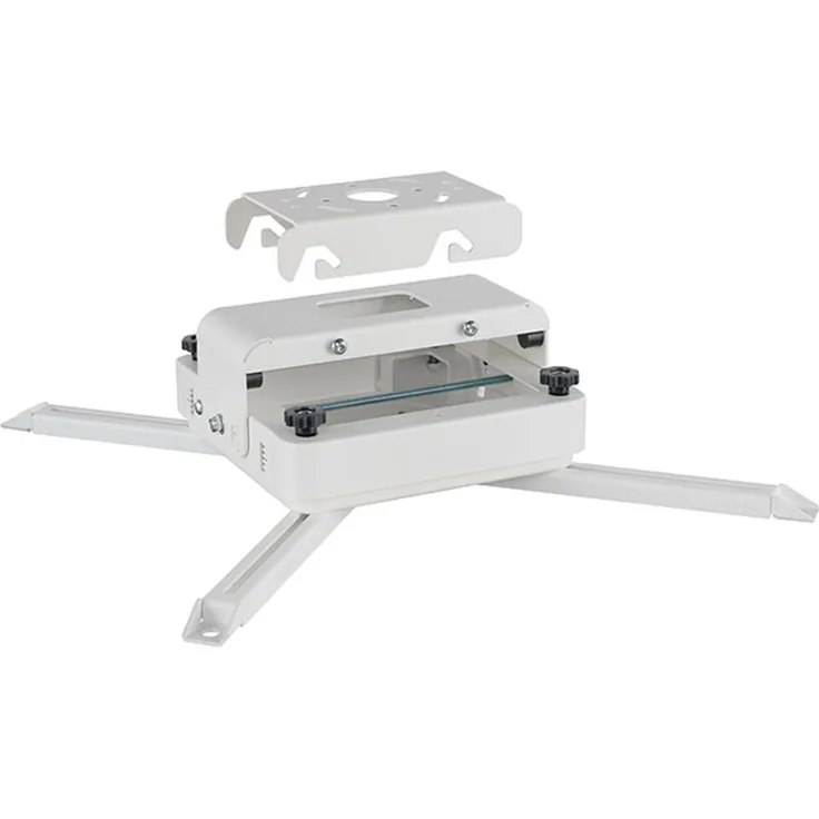 B-Tech BT893/W Bildschirm-Träger für den Tisch, weiße Halterung mit Montage-Kit, max. 70 kg, Neigung -10 bis 20°
