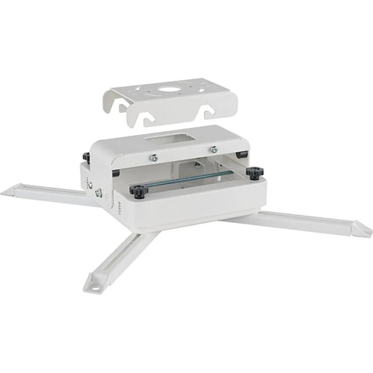 B-Tech BT893/W Bildschirm-Träger für den Tisch, weiße Halterung mit Montage-Kit, max. 70 kg, Neigung -10 bis 20°