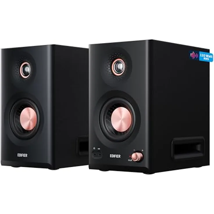 Edifier MR5 Black, Aktiver 3-Wege Studiomonitor mit 110 W RMS, Bluetooth 6.0 und vielseitigen Anschlussmöglichkeiten