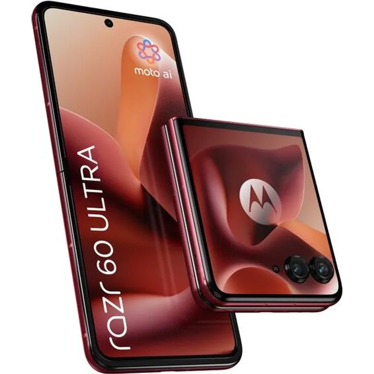 Motorola razr 60 Ultra, Smartphone mit 6,96" Super AMOLED-Display, 5G, 50 MP Dual-Kamera, 512 GB Speicher, Bordeaux