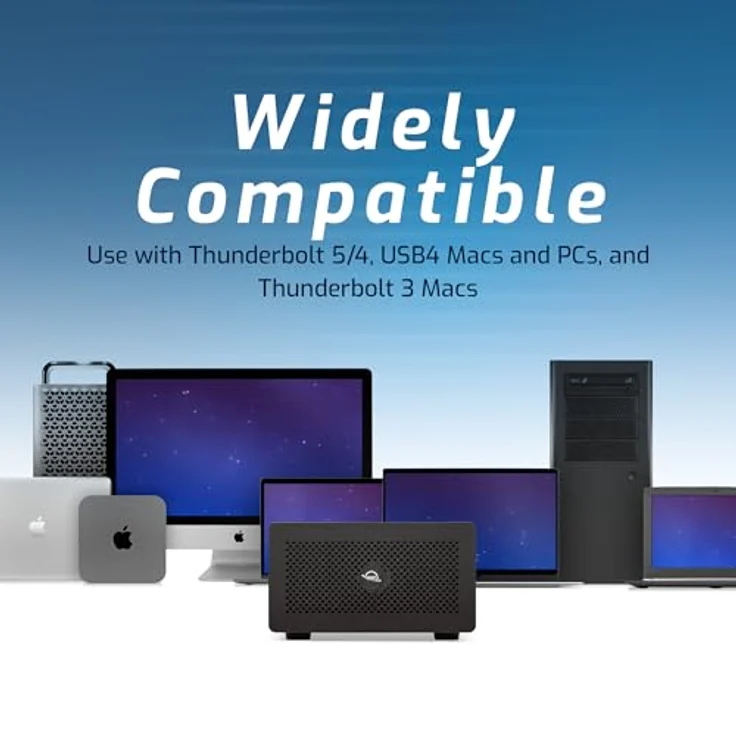 OWC Mercury Helios 5S, Thunderbolt™ 5 PCIe Erweiterungslösung mit 3 Ports, Aluminium-Gehäuse, flüsterleise, bis zu 6000 MB/s – Bild 5