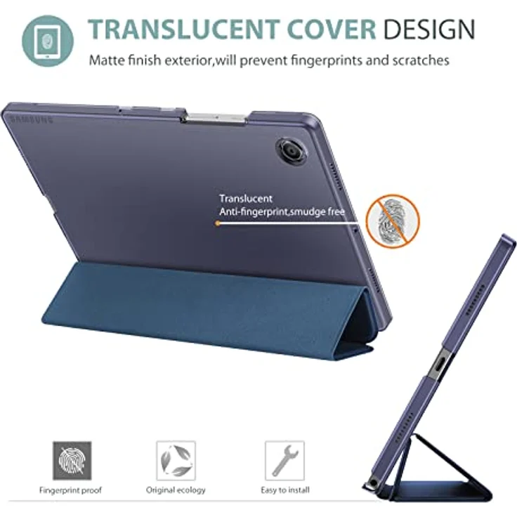 ProCase Hülle für Galaxy Tab A8 10.5” (SM-X200/X205) 2022, Dreifach Falt Klapp Schutzhülle, ultra dünn, leicht, mit Translucent Frosted Rückseite - Navy – Bild 4