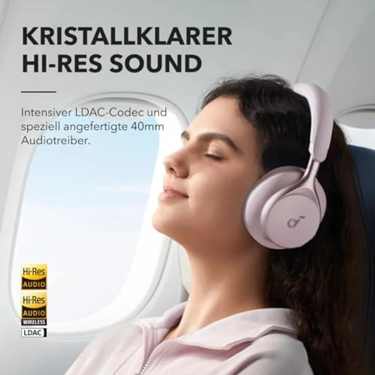soundcore by Anker Space One, Bluetooth Active Noise Cancelling Kopfhörer, schwarz – Bild 4