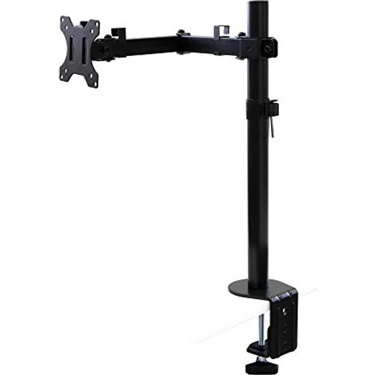 Emuca - Monitorständer 13 bis 32 Zoll für Tisch, Gelenkarm, Desktop-Monitor bis 8 kg, höhenverstellbar, kippbar und um 360 ° drehbar, MAX VESA 75x75mm-100x100 mm, schwarzer Stahl