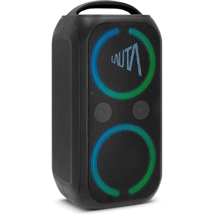 TechniSat LAUTA WUMMSBOX - Tragbarer Premium Bluetooth Lautsprecher mit LED-Lichteffekten, Bass Boost, True Wireless Stereo, 12 Stunden Akkulaufzeit, IPX4 Spritzwasserschutz, 80W RMS Leistung – Bild 1