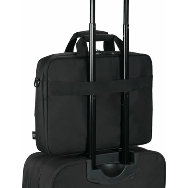 Dicota Top Travel, Notebooktasche für 17.30" Laptops, wasserabweisend, schwarz, aus Recycling-PET mit RFID-Blocker und gepolstertem Schultergurt – Bild 8