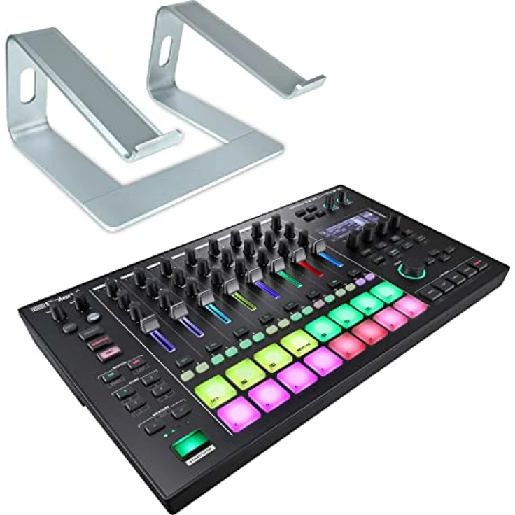 Roland MC-707 Groovebox DJ Mischpult Sequenzer Sampler + keepdrum Laptopständer Silber - Preisvergleich