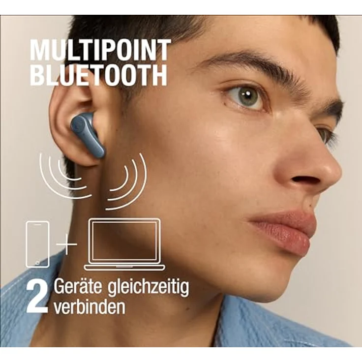 Fresh 'n Rebel Twins Rise, kabellose In-Ear-Bluetooth-Kopfhörer mit Geräuschunterdrückung, Ambient Modus, Multipoint-Bluetooth, In-Ear-Sensorik, spritzwassergeschützt, 30 h Spielzeit (Dive Blue) – Bild 5