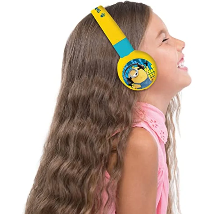 Lexibook Minions Kopfhörer, 2-in-1 Bluetooth Kopfhörer mit 12 Stunden Akkulaufzeit, Kindersicherheit bis 85 dB, faltbar und verstellbar – Bild 5