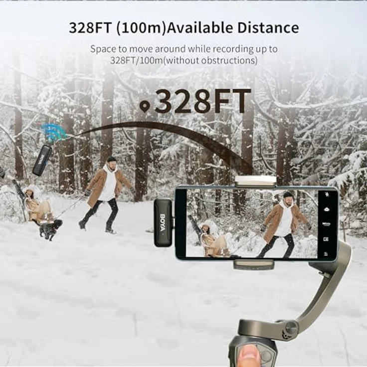 Boya Wireless Lavalier Mikrofon USB C, BY-WM3T-U2, 164ft Langstreckenübertragung, 30H Batterielebensdauer – Bild 5