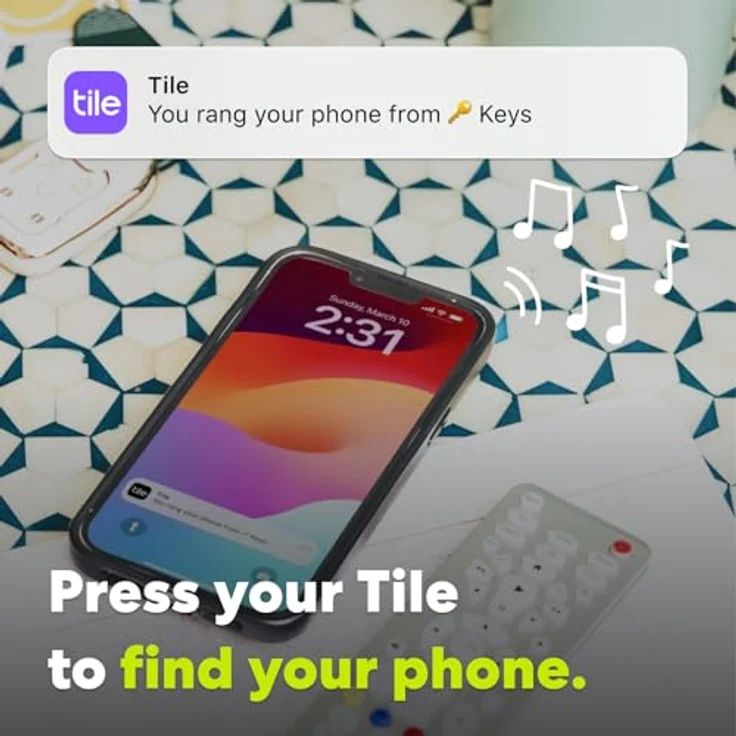 Tile Mate (2024) Bluetooth-Tracker, Schlüssel- und Gegenstandsfinder, Schwarz – Bild 4