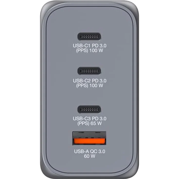 Verbatim GaN Charger 200 W, 4 Ports USB-C Ladegerät, innovativer Power Adapter mit 3 x USB-C und 1 x USB-A, Schnellladegerät als Mehrfachstecker, Netzteil für Apple iPhone, Samsung und Co – Bild 3