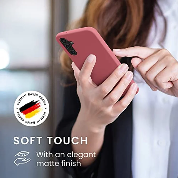 kwmobile Hülle kompatibel mit Samsung Galaxy A14 5G - weiches TPU Silikon Case mit kabellosem Laden - Dark Rose – Bild 4