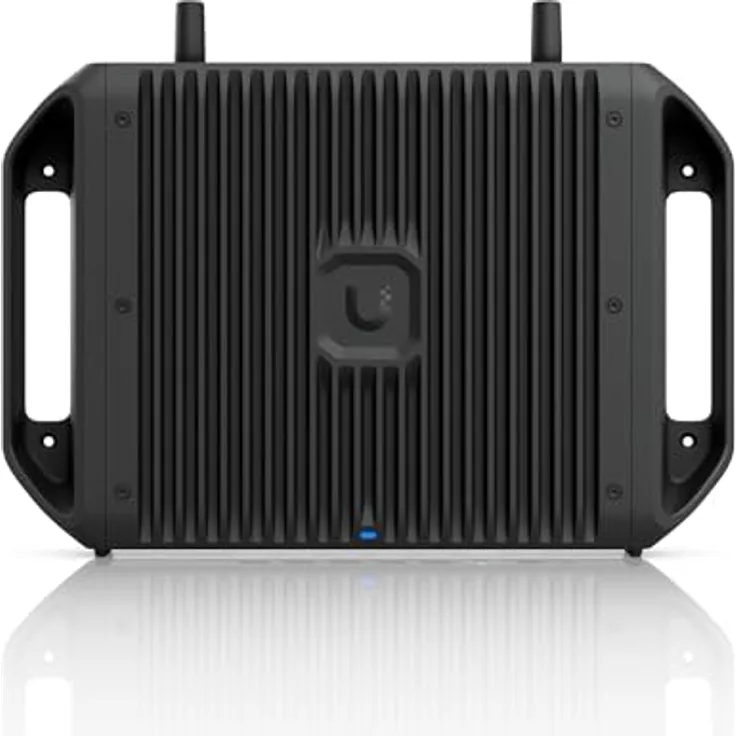Ubiquiti UniFi Cloud Gateway Industrial UCG-INDUSTRIAL, WiFi 7 Router mit 5x RJ-45-GbE-Anschlüssen und 300 Mbit/s DL-Geschwindigkeit