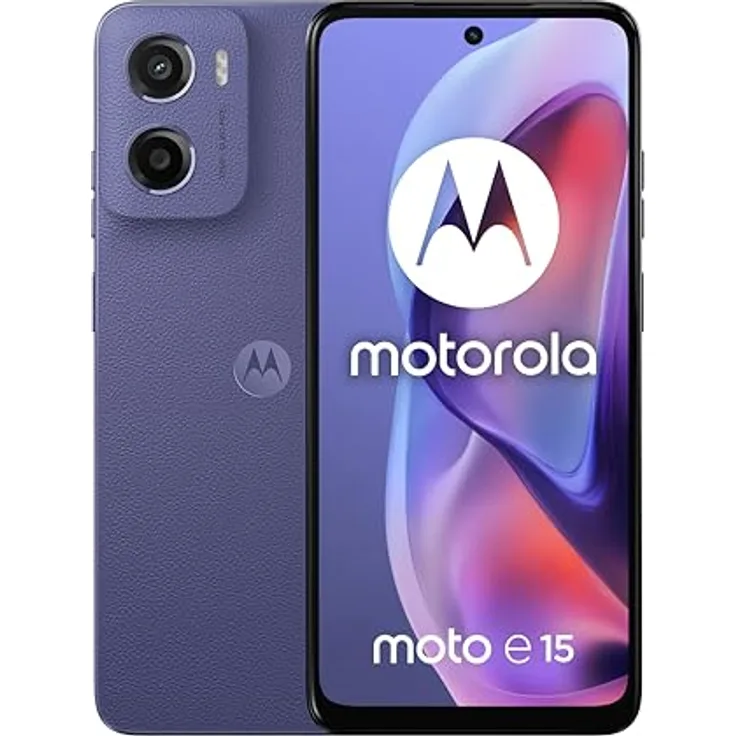 Motorola moto e15 16,9 cm (6,67") Dual SIM Android 14 Go edition 4G USB Type-C 2 GB 64 GB 5200 mAh Smartphone in Lavendel mit superhellen Display und leistungsstarken Kameras
