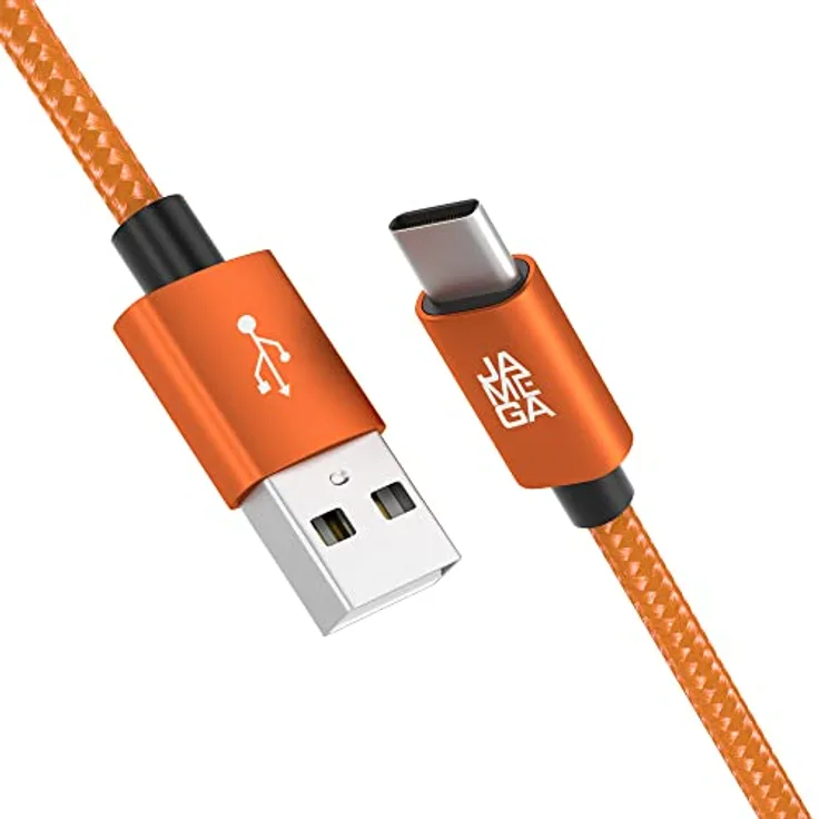 JAMEGA USB-C Kabel Nylon Schnell Ladekabel, 3m, Hochgeschwindigkeit, Kompatibel mit Samsung, Huawei, HTC und LG