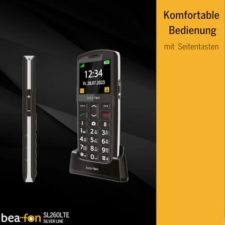 Beafon SL260 4G Smartphone, 5,59 cm (2,2 Zoll), Single SIM, Schwarz/Silber, Bluetooth, 800 mAh – Bild 6