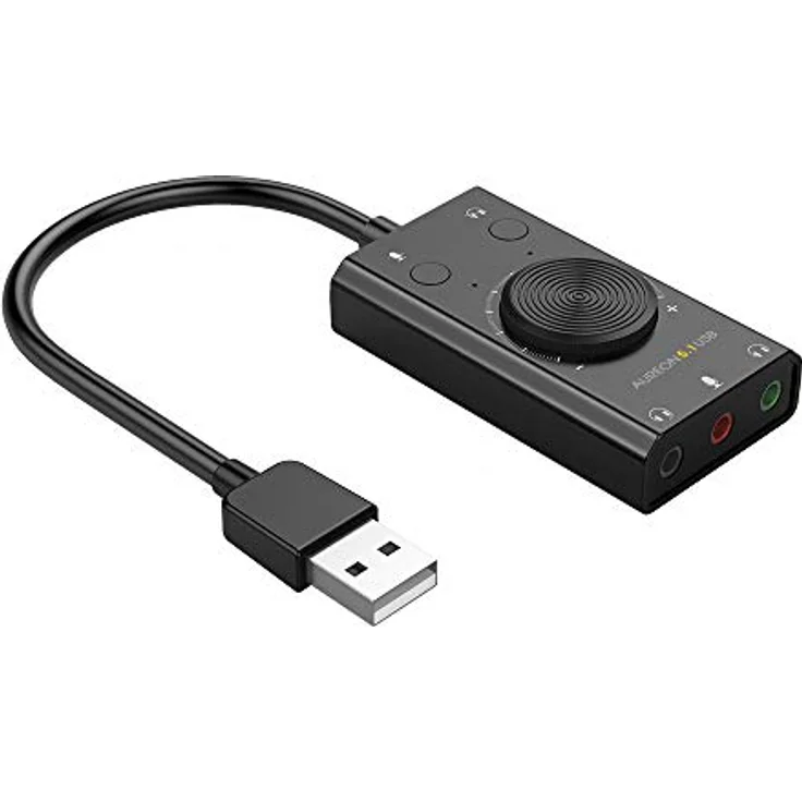 TerraTec AUREON 5.1 USB Externe Soundkarte 2 in 1 USB Stereo Sound Card Adapter mit Lautstärkeregler und Volume Kontrolle Plug & Play für PC, Notebook, Tablet, MacBook – Bild 2