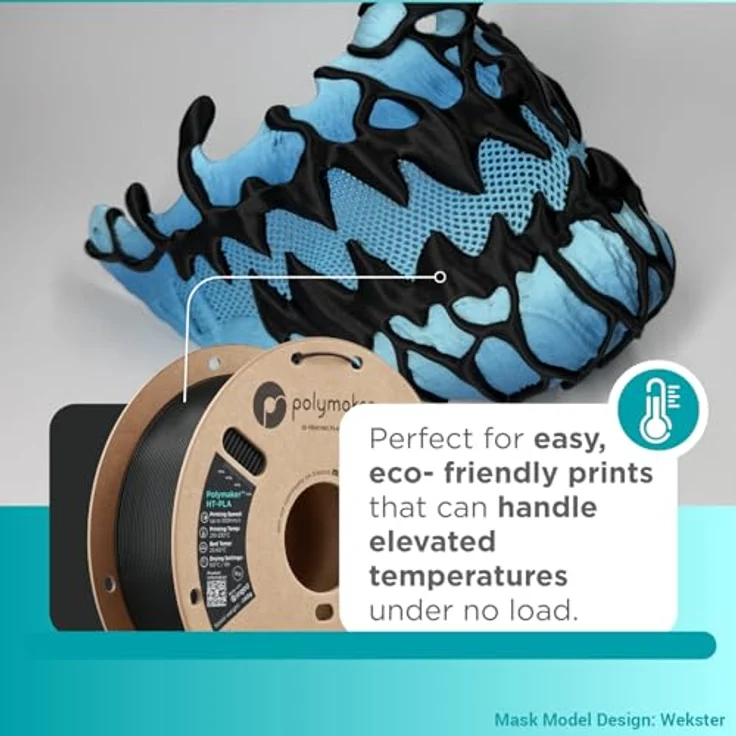 Polymaker HT-PLA-GF, 3D Filament mit hoher Hitzebeständigkeit bis 114,7 °C, verstärkt mit Glasfasern und minimalem Verzug – Bild 2