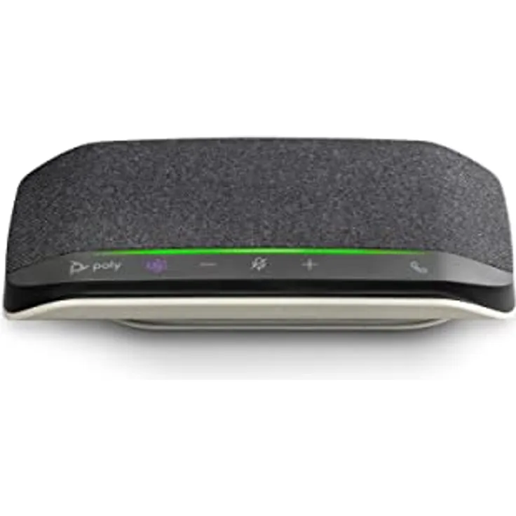 Poly Sync 10 USB-Konferenzlautsprecher – tragbarer 2-in-1-Lautsprecher für Audio-/Videokonferenzschaltungen und Musik – USB-betrieben – Zertifiziert für Teams, Zoom und Google – duales Mikrofon