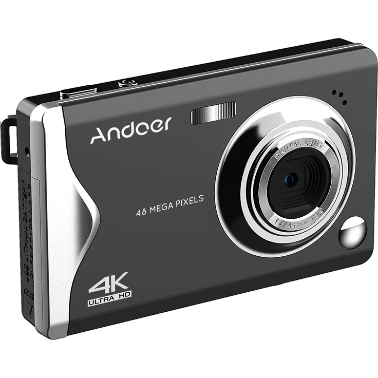 Andoer Digitalkamera 3,0 Zoll TFT, 48 MP, 4K Ultra HD, 16-facher Zoom, Autofokus, Gesichtserkennung, mit 2 Batterien und 32 GB Speicherkarte, farblich wählbar: Weiß/Schwarz/Rosa