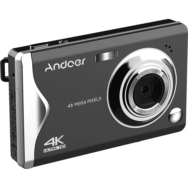 Andoer Digitalkamera 3,0 Zoll TFT, 48 MP, 4K Ultra HD, 16-facher Zoom, Autofokus, Gesichtserkennung, mit 2 Batterien und 32 GB Speicherkarte, farblich wählbar: Weiß/Schwarz/Rosa