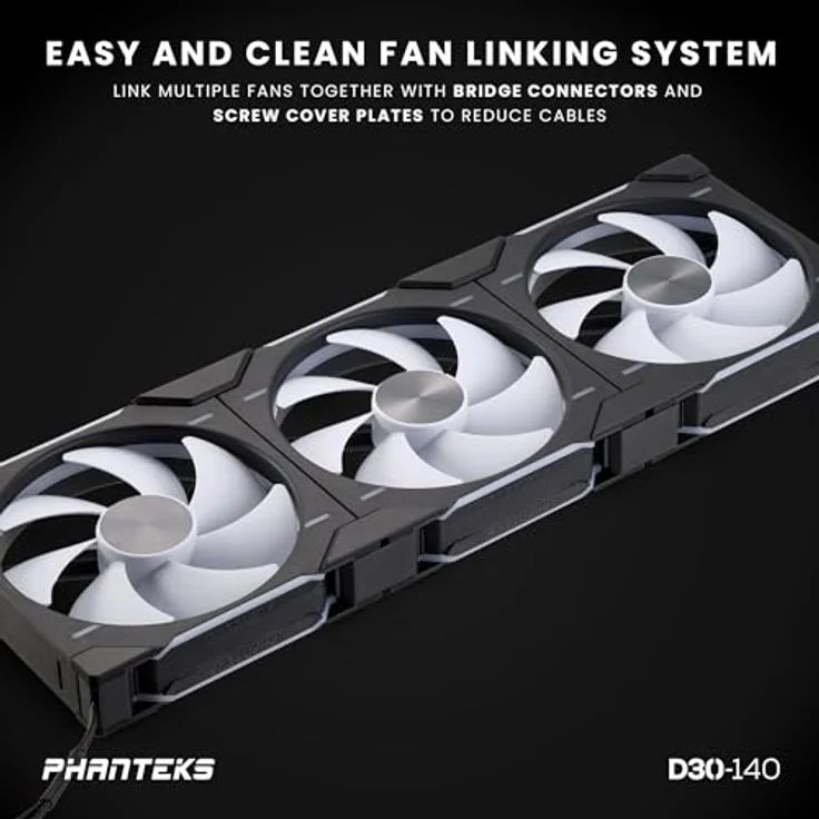 Phanteks D30 PWM Regular Airflow, D-RGB Lüfter, 3er Pack - 140mm, schwarz – Bild 5