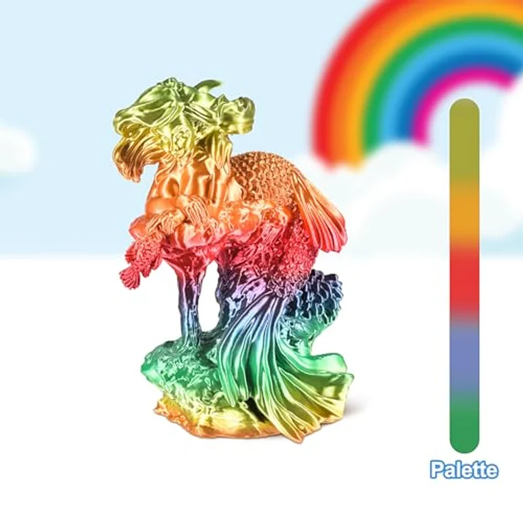 ERYONE Ultra Shiny Silk PLA Filament 1.75mm, Multicolor Rainbow Fast Color Gradient, 1kg Spule, hochwertige Druckqualität – Bild 2