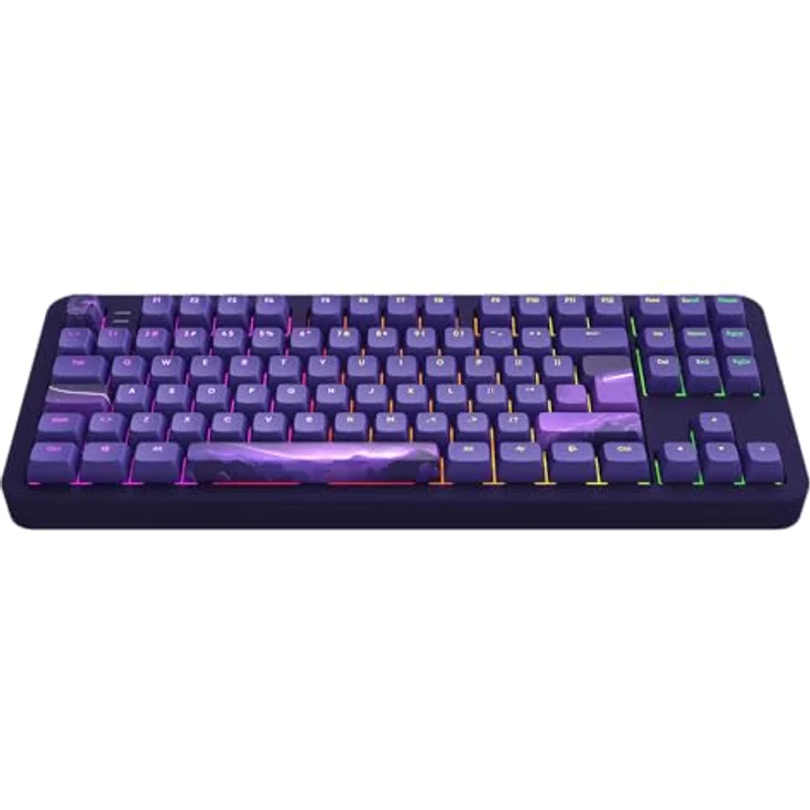 Dark Project ALU87B Celestial, Mechanische Gaming-Tastatur mit ISO Multi-Layout, Hot-Swap, G3MS Voidstone gefetteten Schaltern, gefetteten Stabilisatoren, Flex Gasket Mount, Aluminium, TKL 80%, RGB – Bild 1