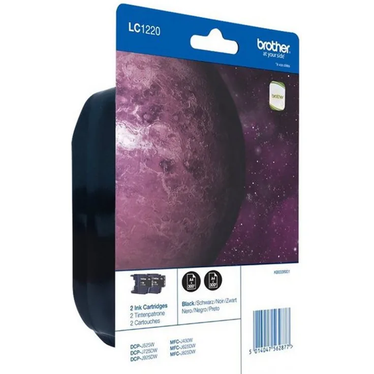 Brother LC-1220 Tintenpatronen Doppelpack, schwarz, kompatibel mit DCP-J525, DCP-J725, DCP-J925, MFC-J430, MFC-J625