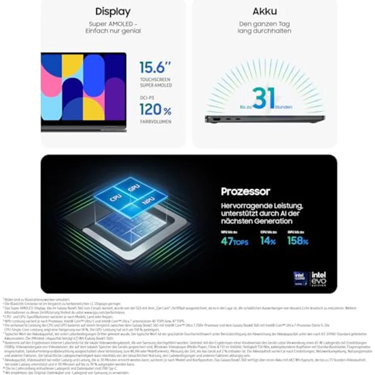 Samsung Galaxy Book5 360 15,6" 2-in-1-Laptop, Convertible AI-Notebook mit Intel Core Ultra 7 Prozessor, 16 GB RAM, 512 GB Speicher, Moonstone Gray, 3 Jahre Herstellergarantie [Exklusiv bei Amazon] – Bild 5