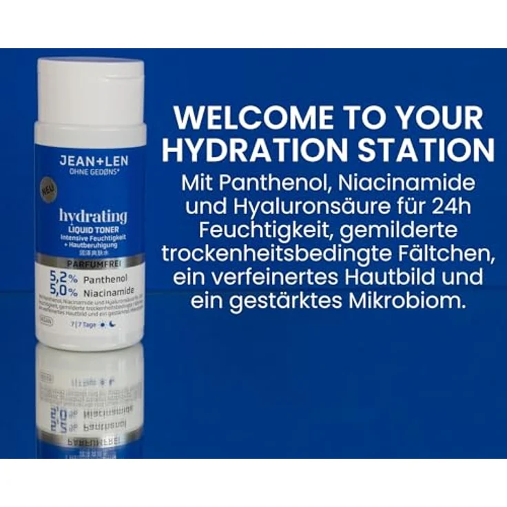Jean & Len Hydrating Liquid Toner, für jeden Hauttyp, parfümfrei, vegan, 150 ml, sanft zum Hautmikrobiom, ideal zur Pflegevorbereitung – Bild 3