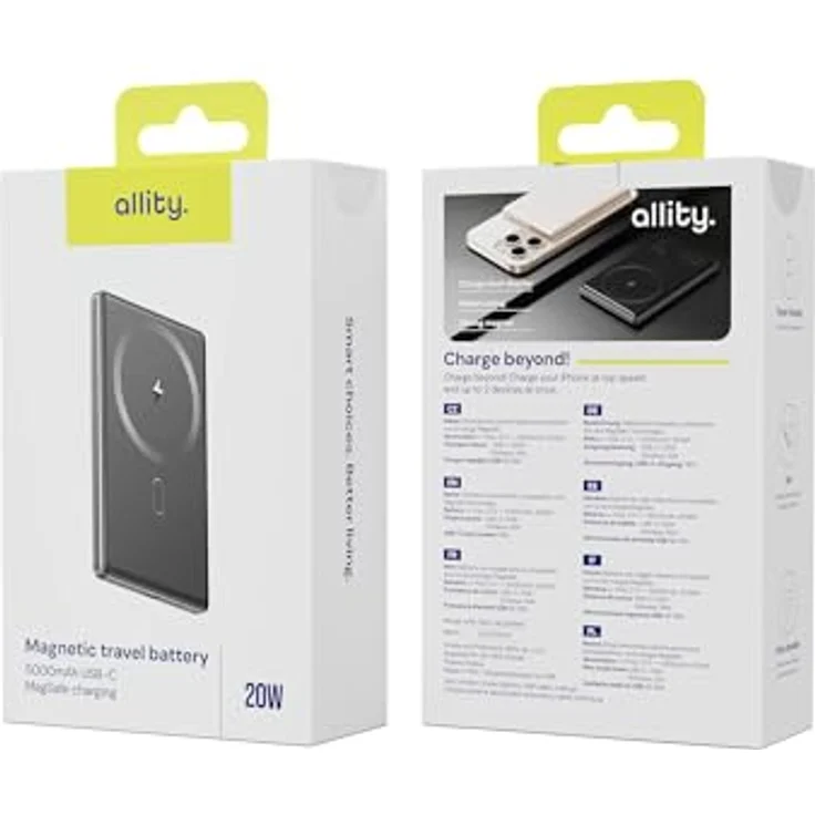 FOREVER Allity Powerbank Wireless APB-300 PD QC 20W 5000 mAh Grau Magnetisch – Bild 9