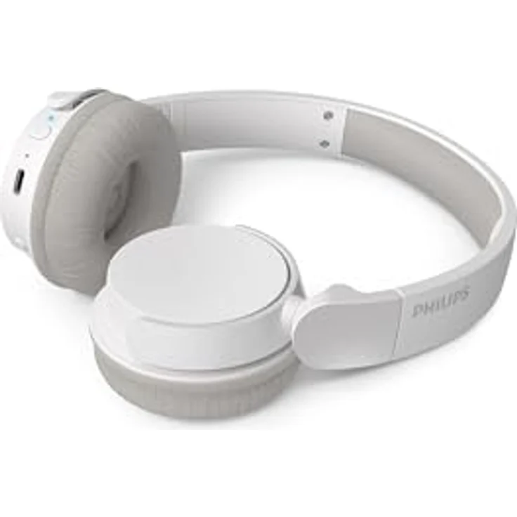 Philips TAH3209WH Leichter ohraufliegender kabelloser Bluetooth-Kopfhörer mit passiver Geräuschisolierung – 25 Stunden Spielzeit, deutliche Anrufe, dynamischer Bass, 2 Stunden USB-C-Laden – Weiß – Bild 2