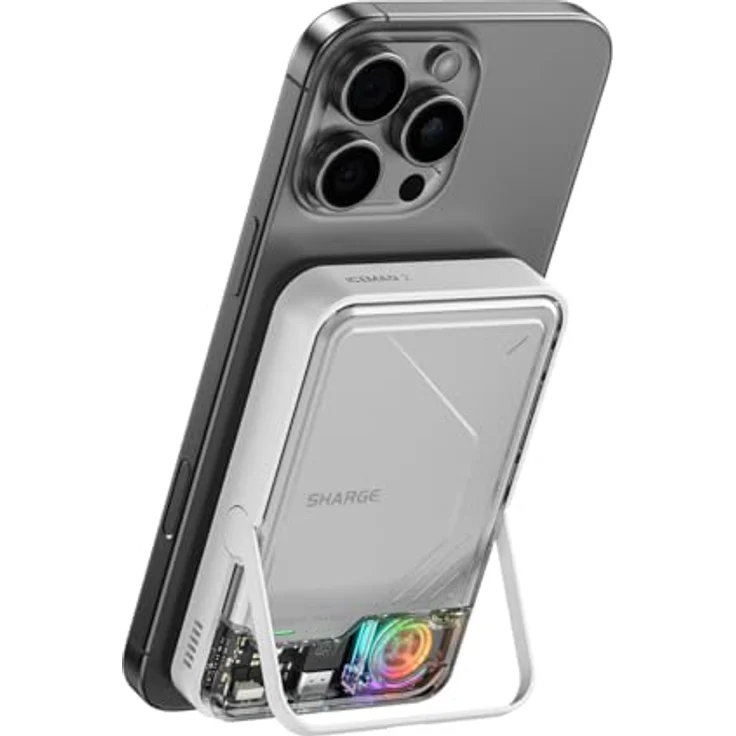 SHARGE ICEMAG 2, MagSafe Powerbank 15W Qi2 mit Aktiver Kühlung, 10000mAh, Klappständer, Kompatibel mit iPhone 16/15/14/13 – Bild 1