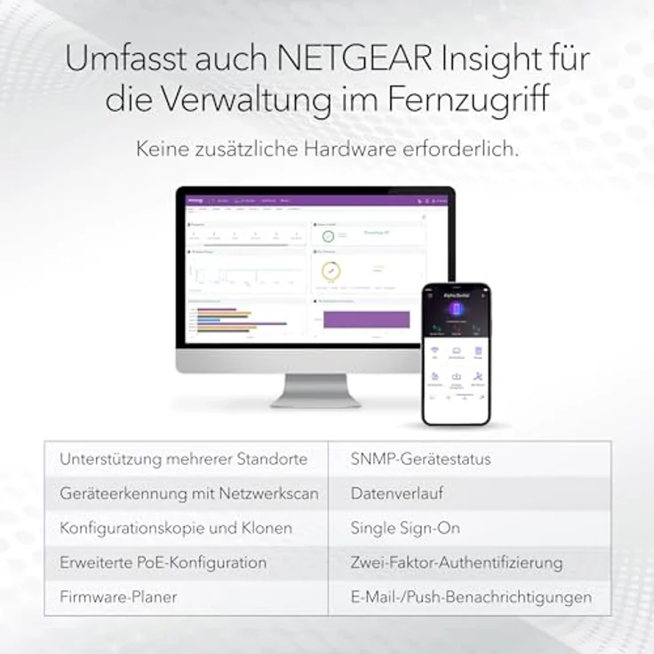 Netgear 24P GE POE+ SMART SWITCH (26 Ports), Netzwerk Switch, Blau - GS724TPP, 24 Port Gigabit Smart Switch, 380W PoE+ Budget, 2x SFP+ Ports – Bild 3