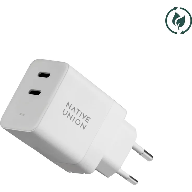 NATIVE UNION Ladegerät Fast GaN Power Delivery 35W, Weiß - Schnellladung, Überstrom- und Überspannungsschutz
