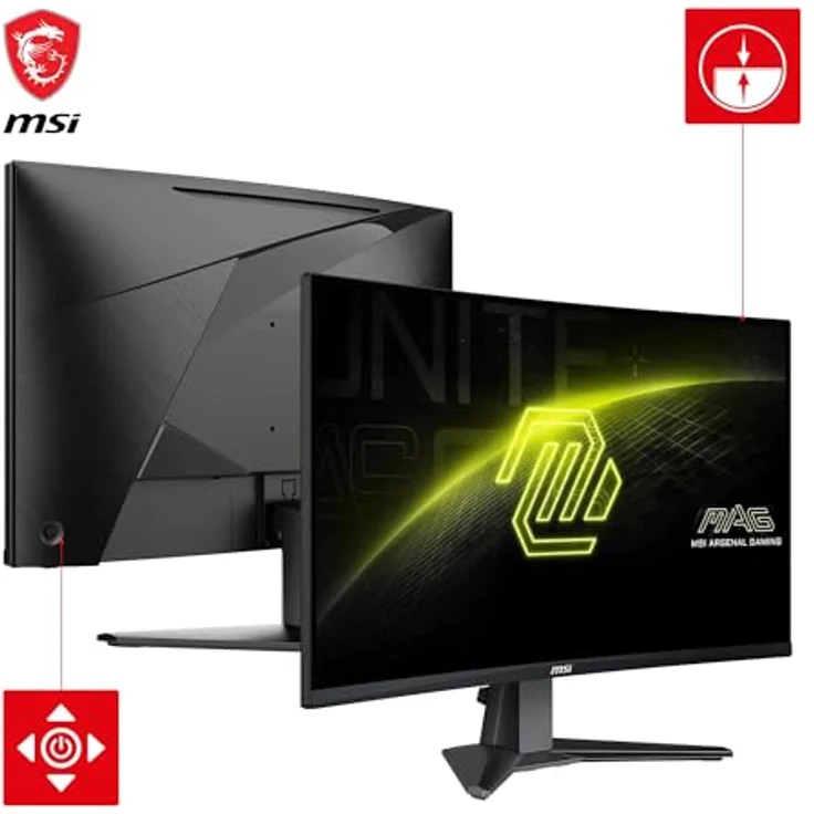 MSI MAG 27CQ6FDE 27-Zoll WQHD Curved Gaming Monitor – 1500R, 2560 x 1440, 180 Hz, 0,5 ms, Adaptive-Sync, DP 1.4a, HDMI 2.0b CEC – Bild 2