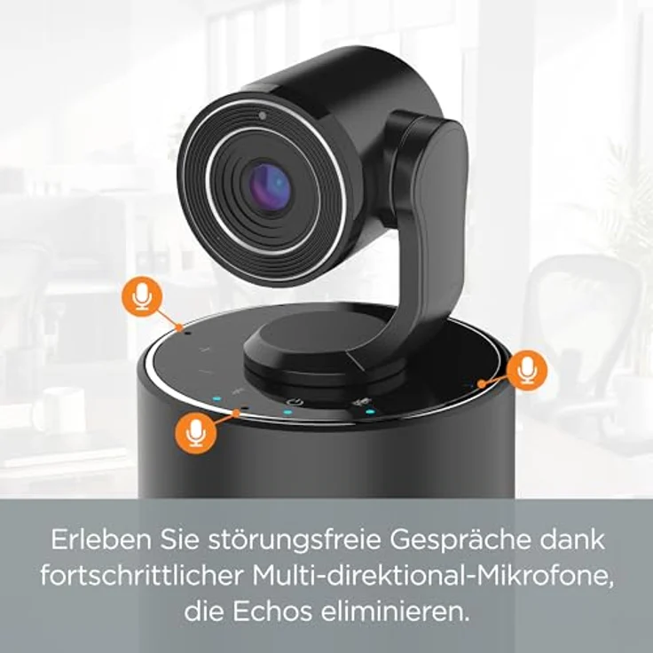 TOUCAN Connect Video Conference System - 1440p HD-Kamera, FHD, 5 W Lautsprecher, 4 Mikrofone mit Echounterdrückung - Webcam mit Mikrofon – Bild 5